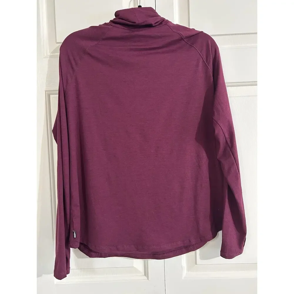 Eddie Bauer Active Womens Funnel Neck Sweatshirt Purple XL Raglan Pockets